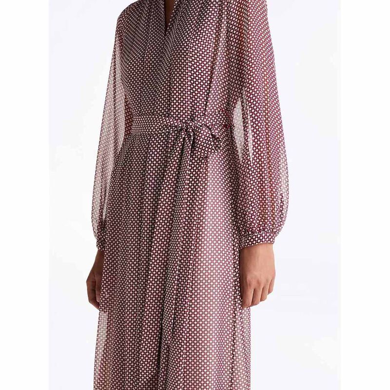 Tommy Hilfiger Ruffle Pleat Belted Long Dress image number 2